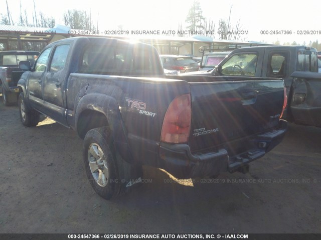 5TEMU52N06Z263092 - 2006 TOYOTA TACOMA DOUBLE CAB LONG BED BLUE photo 3
