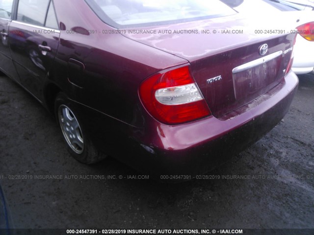 4T1BF32K93U041744 - 2003 TOYOTA CAMRY LE/XLE/SE RED photo 6