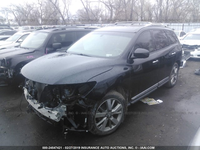 5N1AR2MM7DC671703 - 2013 NISSAN PATHFINDER S/SV/SL/PLATINUM BLACK photo 2