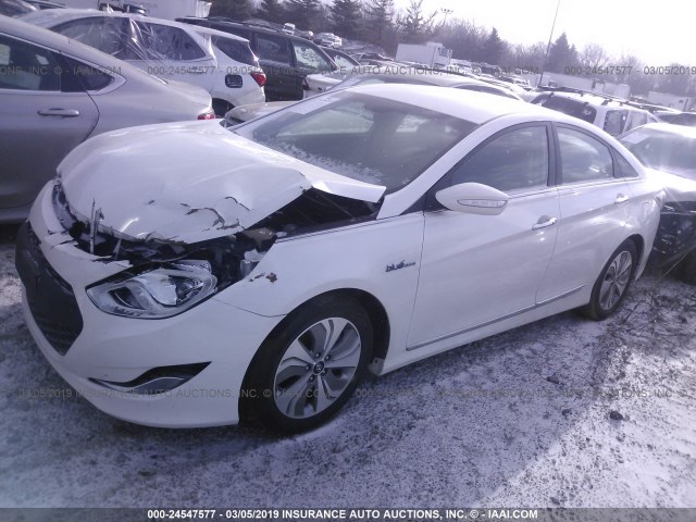 KMHEC4A49DA084319 - 2013 HYUNDAI SONATA HYBRID WHITE photo 2