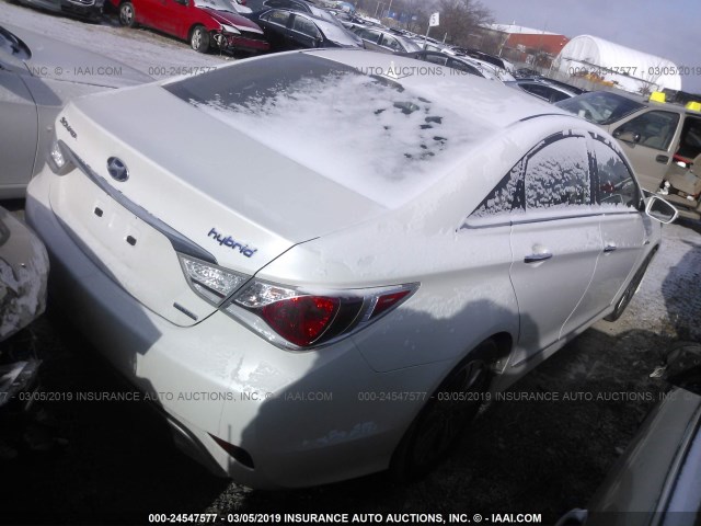 KMHEC4A49DA084319 - 2013 HYUNDAI SONATA HYBRID WHITE photo 4