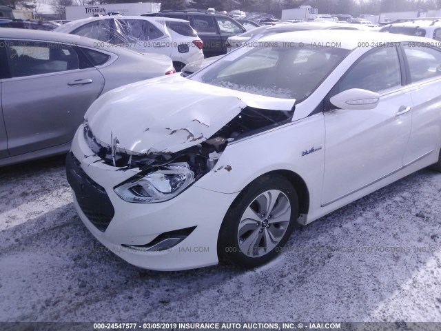 KMHEC4A49DA084319 - 2013 HYUNDAI SONATA HYBRID WHITE photo 6