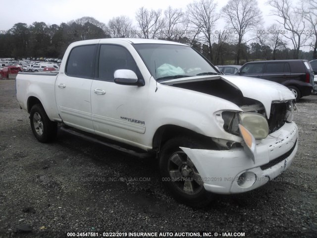 5TBET34196S502604 - 2006 TOYOTA TUNDRA DOUBLE CAB SR5 WHITE photo 1