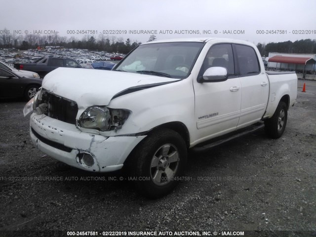 5TBET34196S502604 - 2006 TOYOTA TUNDRA DOUBLE CAB SR5 WHITE photo 2