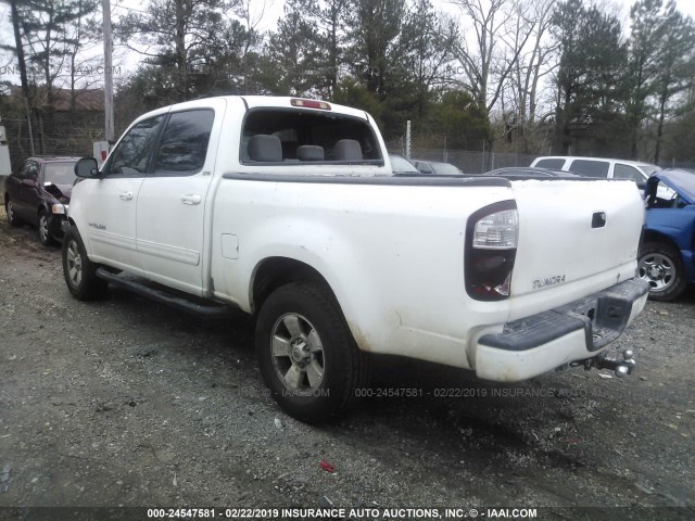 5TBET34196S502604 - 2006 TOYOTA TUNDRA DOUBLE CAB SR5 WHITE photo 3