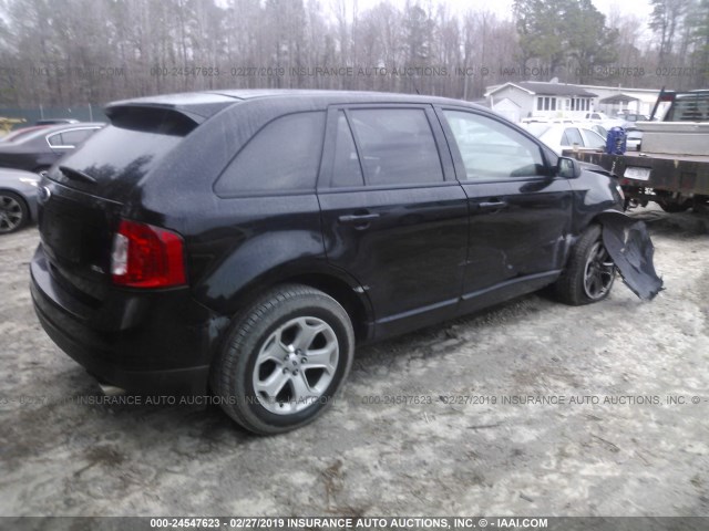 2FMDK3JC9CBA35575 - 2012 FORD EDGE SEL BLACK photo 4