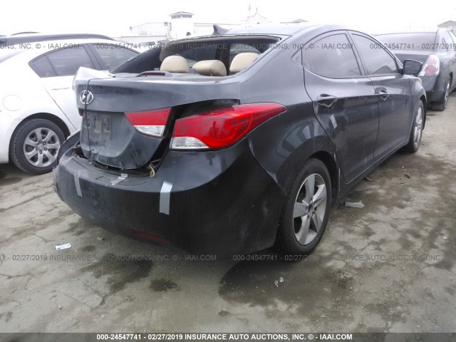 5NPDH4AE0DH232599 - 2013 HYUNDAI ELANTRA GLS/LIMITED BLACK photo 4