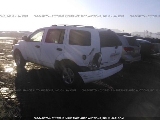 1D8HB482X6F158668 - 2006 DODGE DURANGO SLT WHITE photo 3