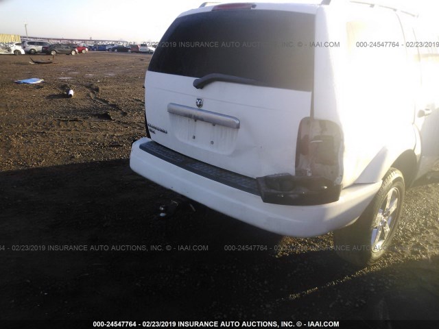 1D8HB482X6F158668 - 2006 DODGE DURANGO SLT WHITE photo 6