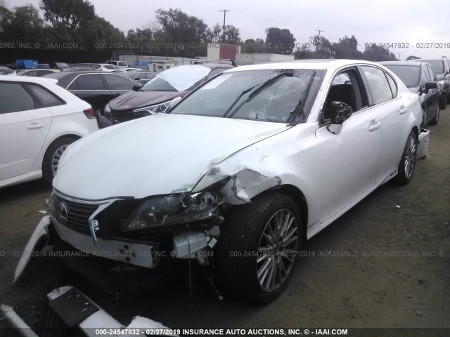 JTHBS1BL4D5001952 - 2013 LEXUS GS 450H WHITE photo 2