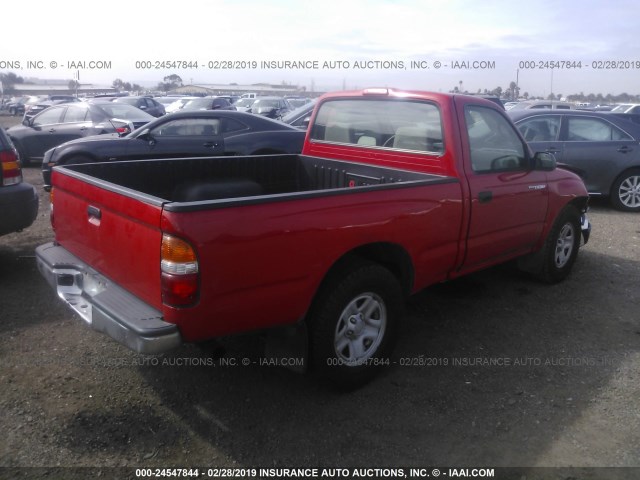 5TENL42N14Z438464 - 2004 TOYOTA TACOMA RED photo 4