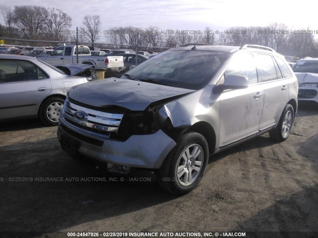 2FMDK48C78BB14150 - 2008 FORD EDGE SEL SILVER photo 2