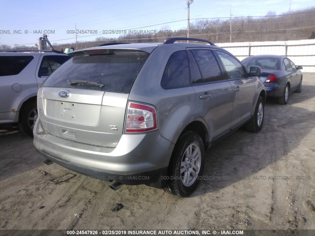 2FMDK48C78BB14150 - 2008 FORD EDGE SEL SILVER photo 4