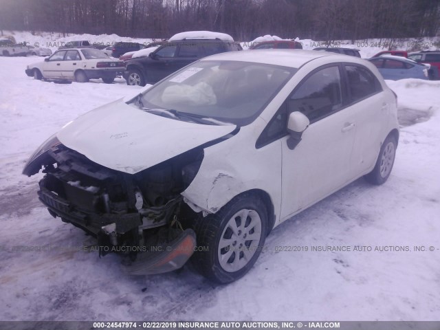 KNADM5A3XE6955823 - 2014 KIA RIO LX WHITE photo 2