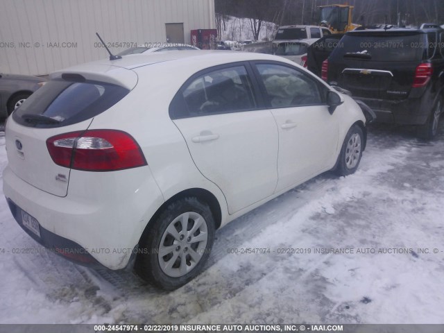 KNADM5A3XE6955823 - 2014 KIA RIO LX WHITE photo 4