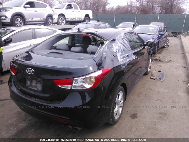 KMHDH6AE6DU022621 - 2013 HYUNDAI ELANTRA COUPE GS/SE BLACK photo 4