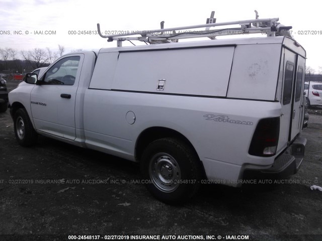 3C6JD7DPXCG212596 - 2012 DODGE RAM 1500 ST WHITE photo 3