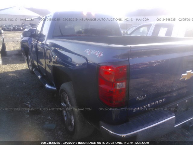 1GCVKREC6EZ174844 - 2014 CHEVROLET SILVERADO K1500 LT BLUE photo 3