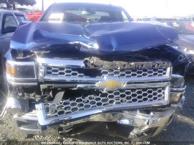 1GCVKREC6EZ174844 - 2014 CHEVROLET SILVERADO K1500 LT BLUE photo 6