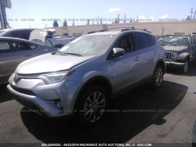 2T3YFREV9JW472723 - 2018 TOYOTA RAV4 LIMITED/PLATINUM SILVER photo 2