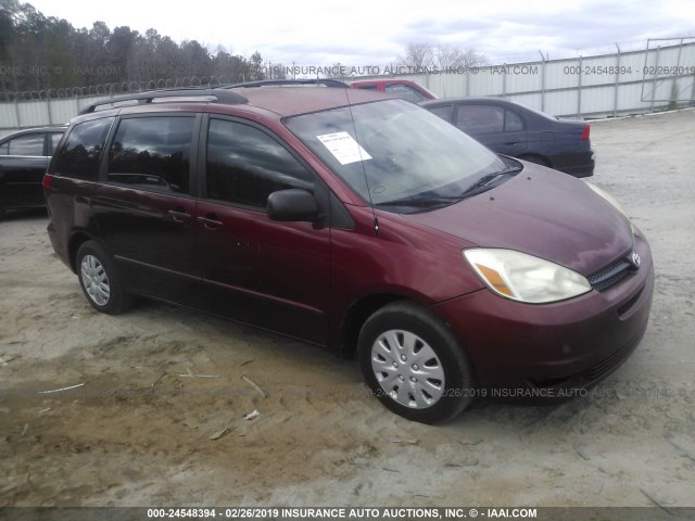 5TDZA23C84S047480 - 2004 TOYOTA SIENNA CE/LE BURGUNDY photo 1