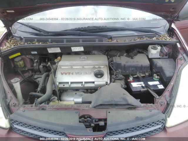 5TDZA23C84S047480 - 2004 TOYOTA SIENNA CE/LE BURGUNDY photo 10