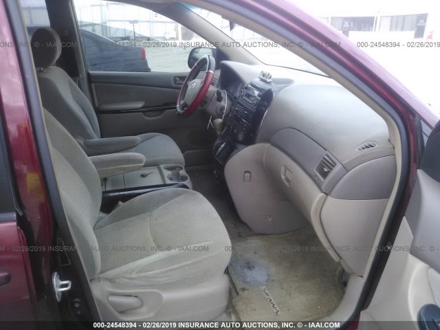 5TDZA23C84S047480 - 2004 TOYOTA SIENNA CE/LE BURGUNDY photo 5