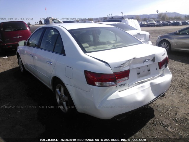 5NPEU46F16H073354 - 2006 HYUNDAI SONATA GLS/LX WHITE photo 3