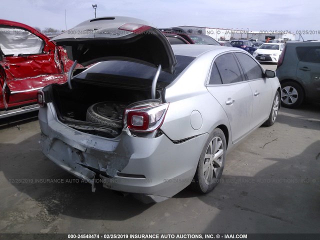 1G11H5SLXEF260906 - 2014 CHEVROLET MALIBU LTZ SILVER photo 4