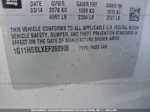 1G11H5SLXEF260906 - 2014 CHEVROLET MALIBU LTZ SILVER photo 9