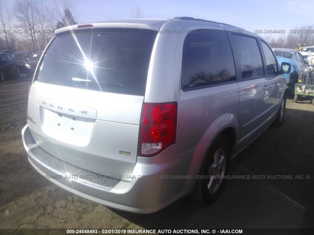 2C4RDGCG0CR319499 - 2012 DODGE GRAND CARAVAN SXT SILVER photo 4