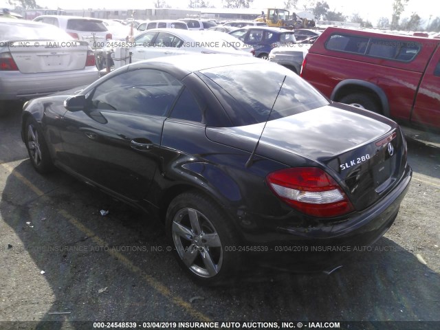 WDBWK54F86F085657 - 2006 MERCEDES-BENZ SLK 280 BLACK photo 3