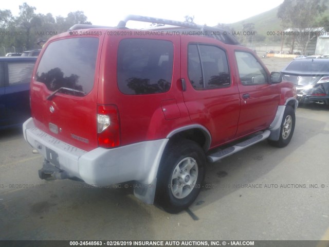 5N1ED28T6YC575133 - 2000 NISSAN XTERRA XE/SE RED photo 4