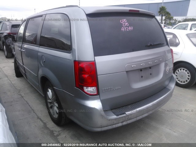 2C4RDGCG1ER128547 - 2014 DODGE GRAND CARAVAN SXT GRAY photo 3