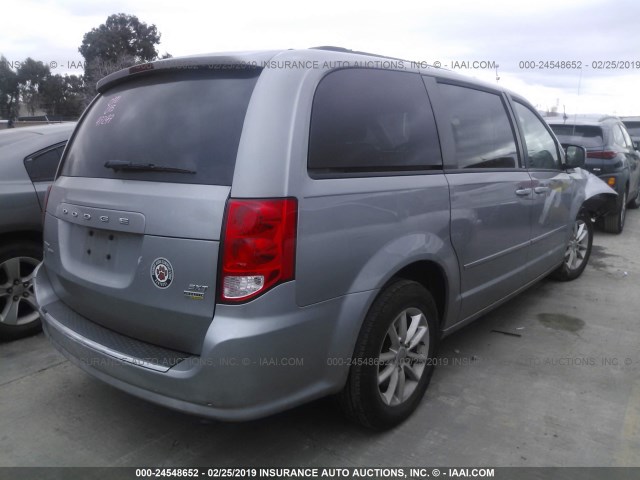 2C4RDGCG1ER128547 - 2014 DODGE GRAND CARAVAN SXT GRAY photo 4