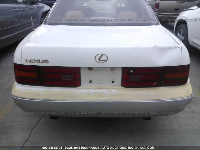 JT8UF11E8N0107156 - 1992 LEXUS LS 400 WHITE photo 6