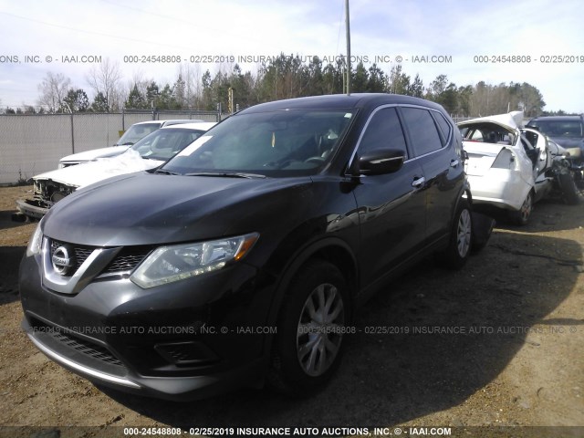 KNMAT2MT5FP514356 - 2015 NISSAN ROGUE S/SL/SV BLACK photo 2