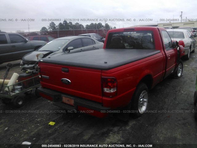1FTYR10D47PA02921 - 2007 FORD RANGER RED photo 4