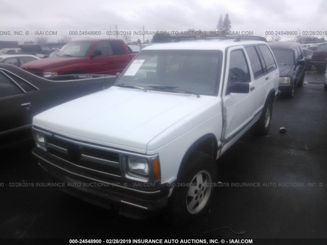 1GNDT13ZXM2305984 - 1991 CHEVROLET BLAZER S10 WHITE photo 2