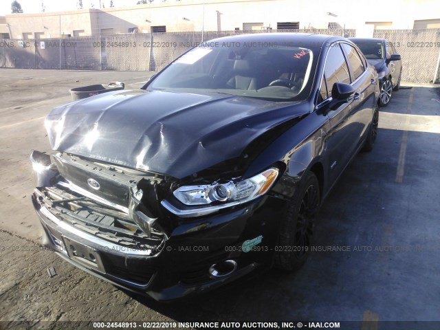 3FA6P0SU9ER241316 - 2014 FORD FUSION TITANIUM PHEV BLACK photo 2