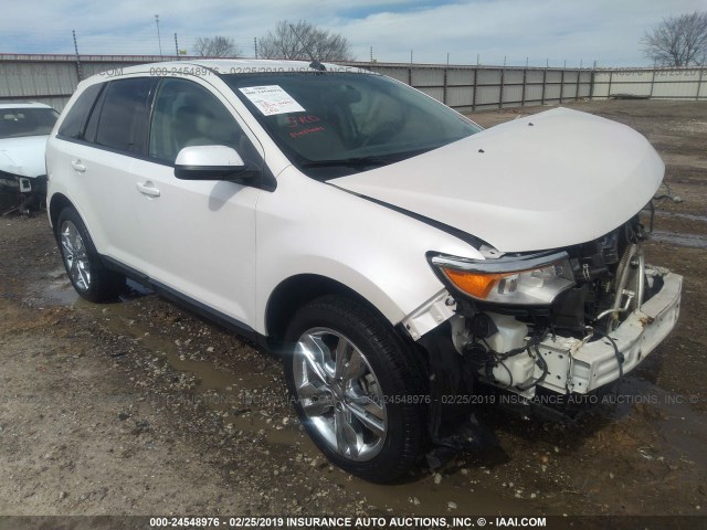 2FMDK3JC2DBB09405 - 2013 FORD EDGE SEL WHITE photo 1