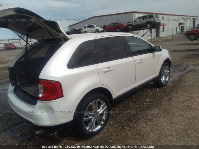 2FMDK3JC2DBB09405 - 2013 FORD EDGE SEL WHITE photo 4