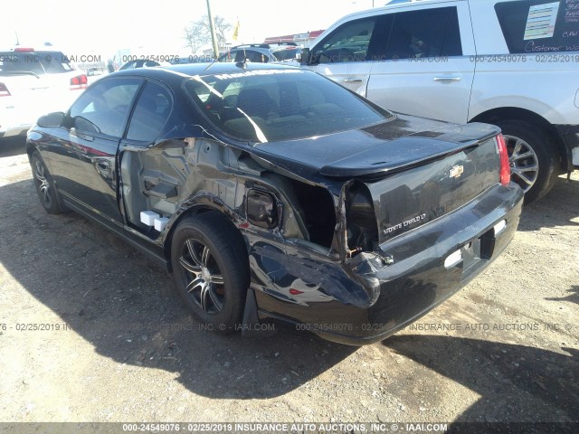 2G1WM15K669365904 - 2006 CHEVROLET MONTE CARLO LT BLACK photo 3