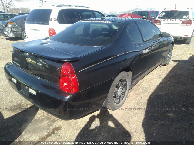 2G1WM15K669365904 - 2006 CHEVROLET MONTE CARLO LT BLACK photo 4