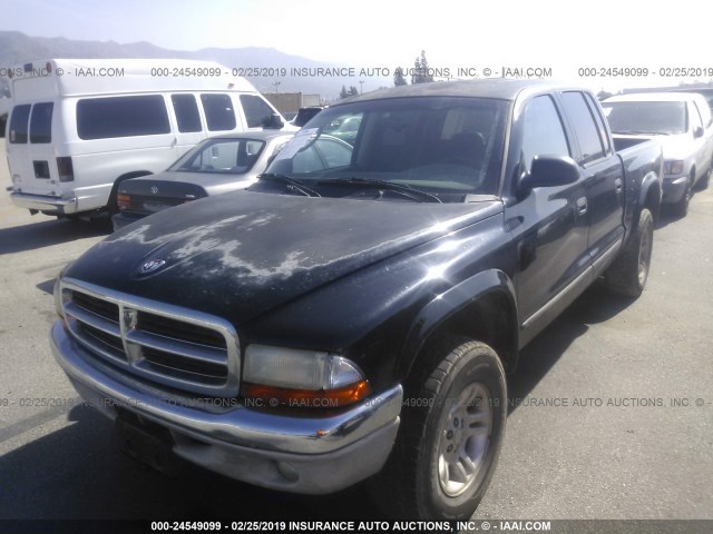 1B7GG2AZ41S108632 - 2001 DODGE DAKOTA QUAD BLACK photo 2