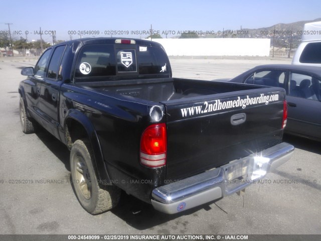 1B7GG2AZ41S108632 - 2001 DODGE DAKOTA QUAD BLACK photo 3