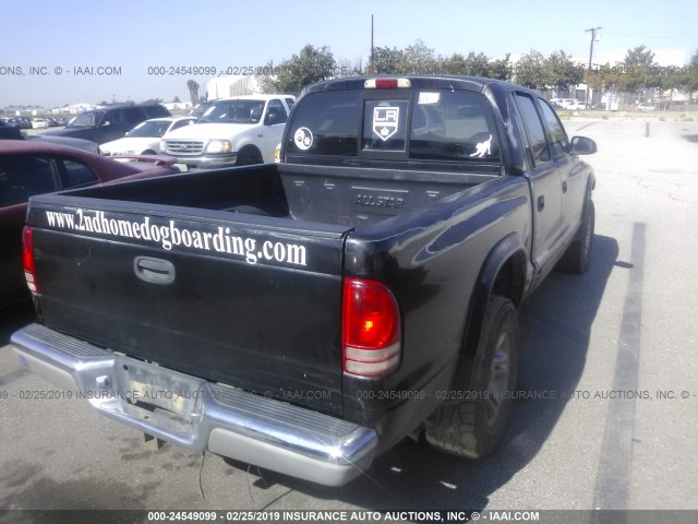 1B7GG2AZ41S108632 - 2001 DODGE DAKOTA QUAD BLACK photo 4