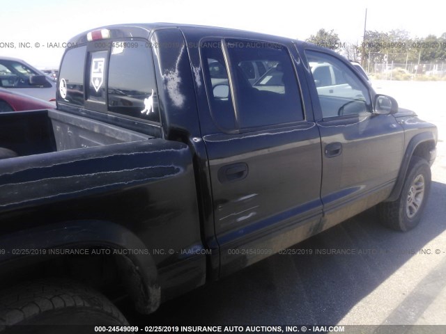 1B7GG2AZ41S108632 - 2001 DODGE DAKOTA QUAD BLACK photo 6