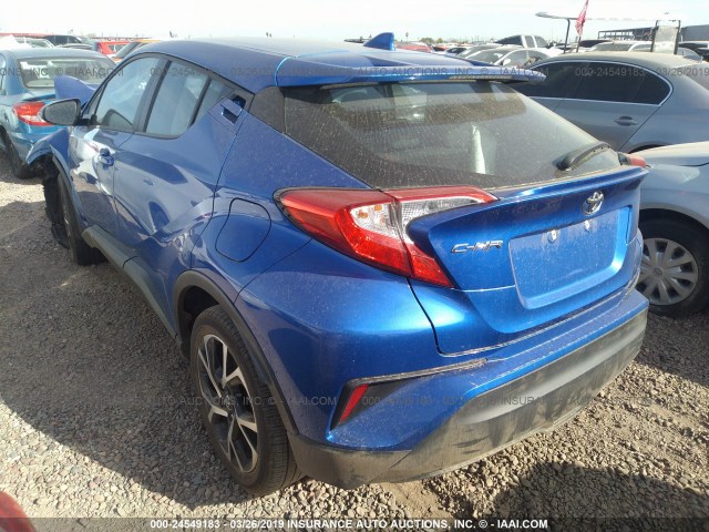 NMTKHMBX1JR014280 - 2018 TOYOTA C-HR XLE/XLE PREMIUM BLUE photo 3