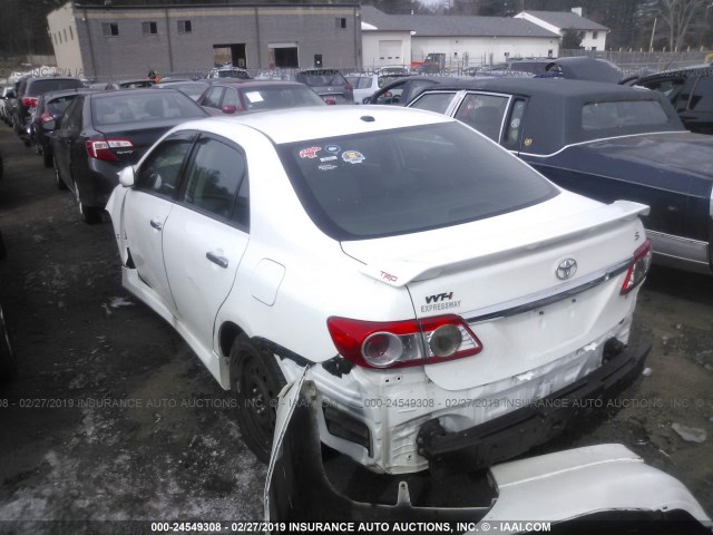 2T1BU4EE3DC068894 - 2013 TOYOTA COROLLA S/LE WHITE photo 3